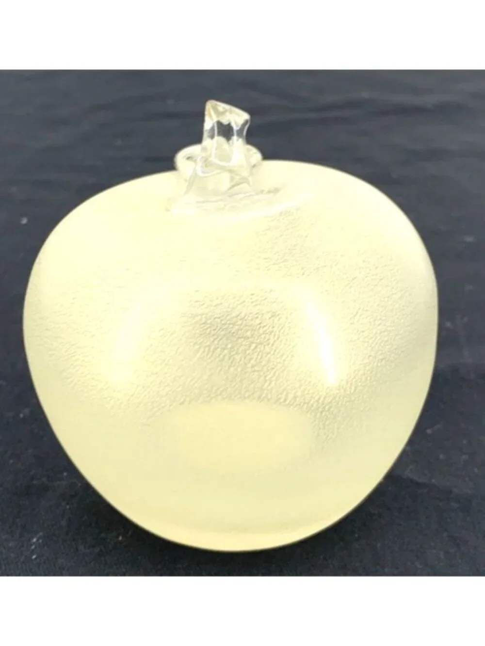 Silvestri Glass Apple Gold Dust Clear Matte Art Glass Paperweight Vintage